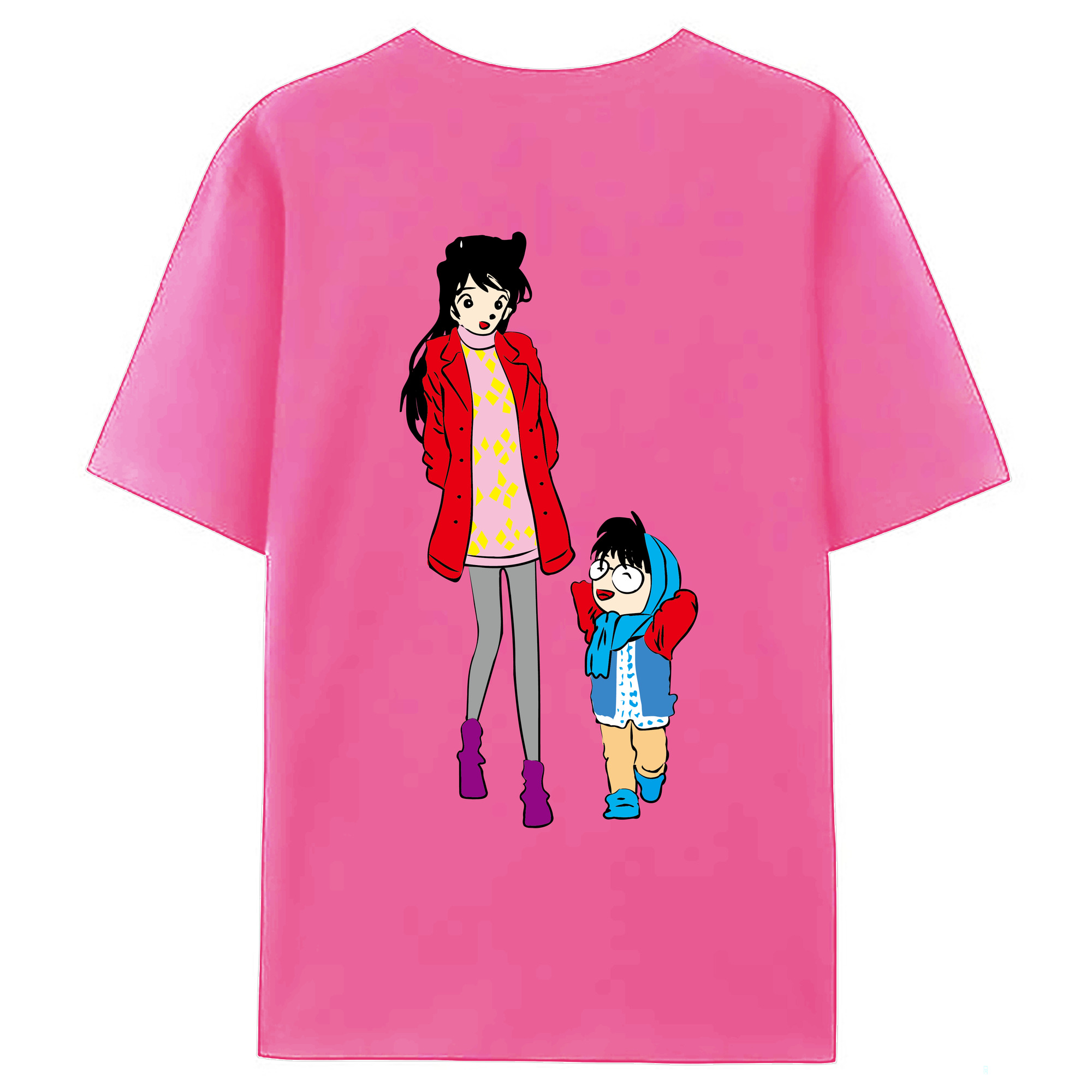 （画像用） 名探偵コナン 江戸川 コナン Detective Conan Conan Edogawa レディース半袖Tシャツ(バックプリント)